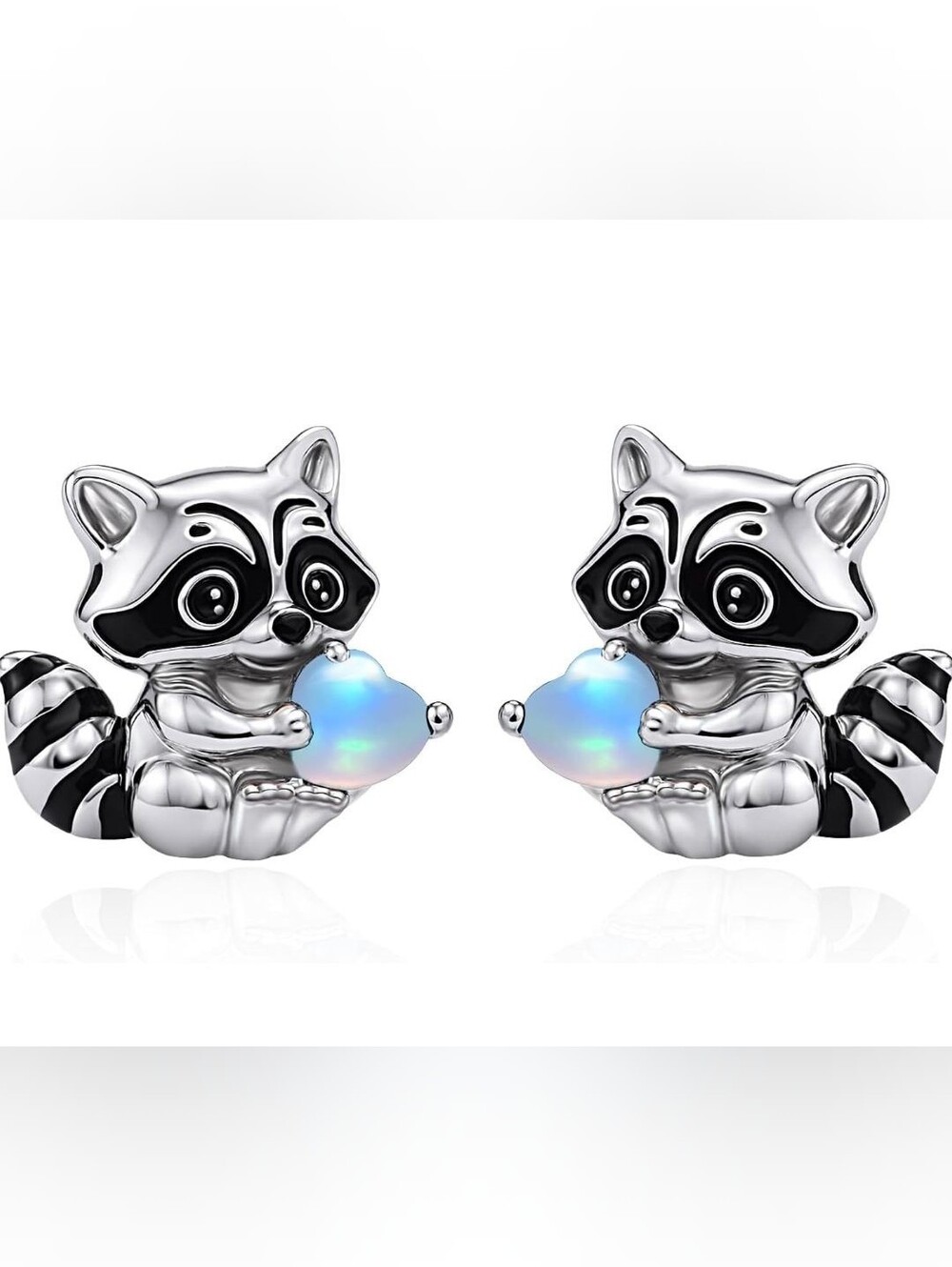 Raccoon Earrings for Women 925 Sterling Silver Posts
